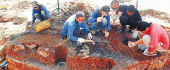 Image: The Middleburgh bastion being excavated.