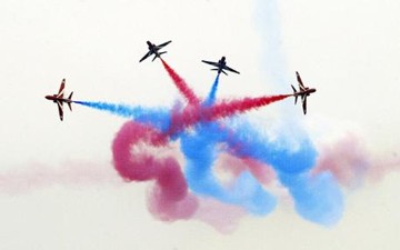 Afbeelding: Het British Royal Air Force Aerobatic Team, The Red Arrows.