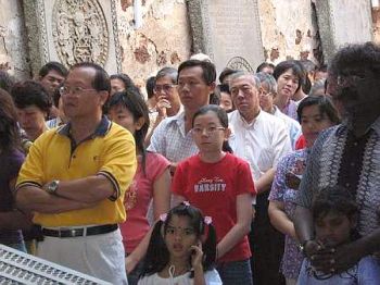 Image: Many devotees and pilgrims attended the Eucharistic celebration conducted amidst the ruins of St Paul's Church.
