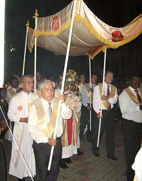 Image: Devotional: Another view of the candle-light procession.